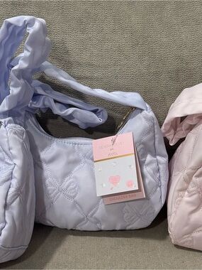 LoveShackFancy Pastel Lilac Quilted Shoulder Bag with Twisted Strap